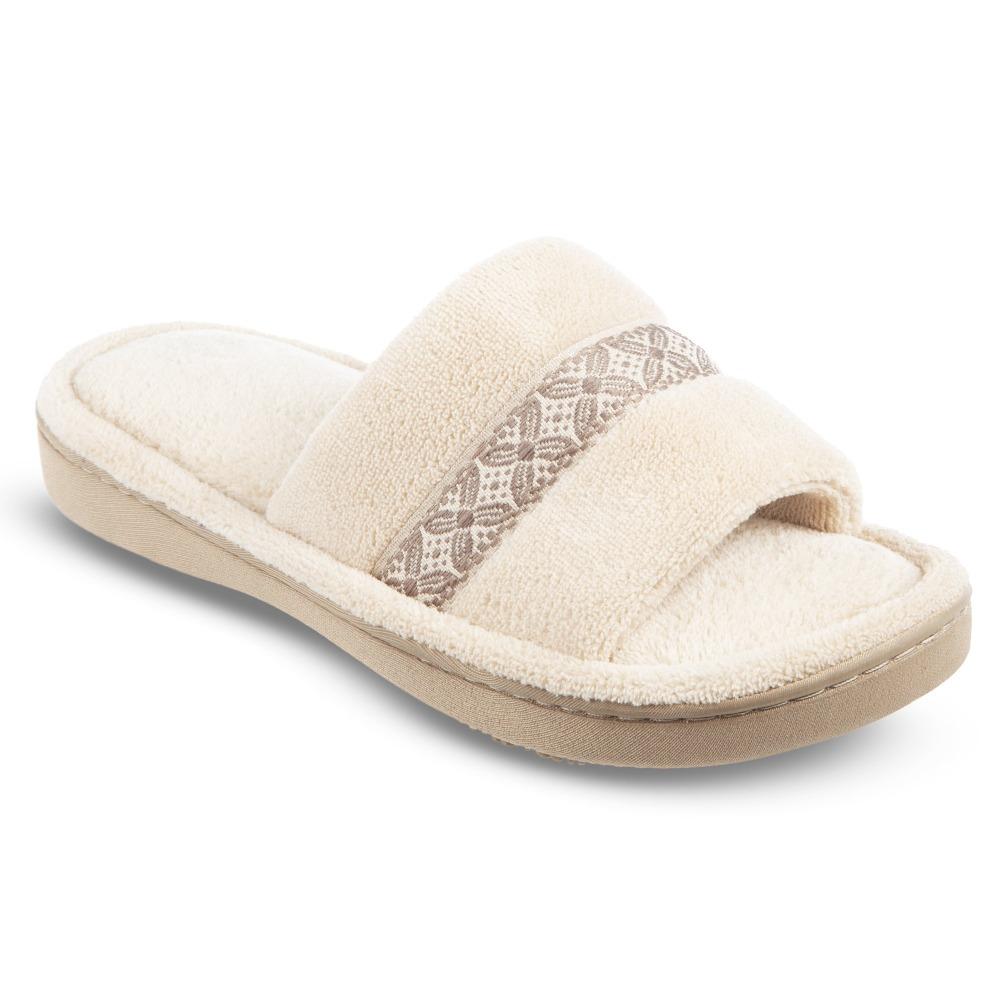 Women's Microterry Jenna Slide Slippers in Sandtrap Off-White Right Angled View