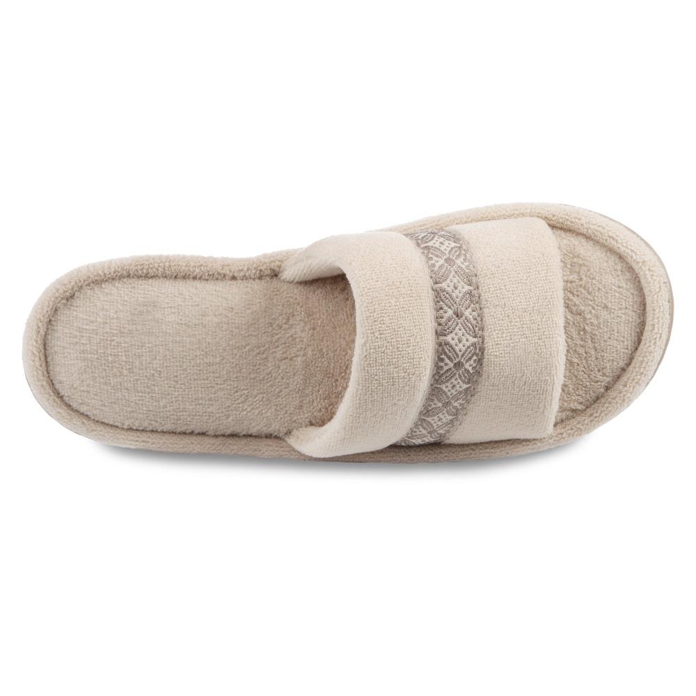 Women's Microterry Jenna Slide Slippers in Sandtrap Off-White Inside Top View