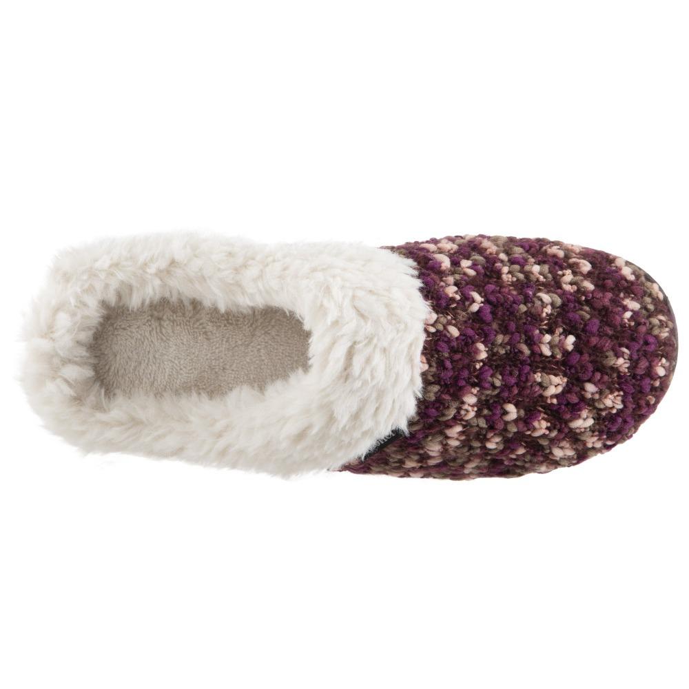 Women's Sweater Knit Amanda Hoodback Slippers in Henna (Maroon) Inside Top View