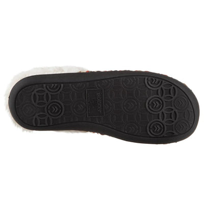 Women's Sweater Knit Amanda Hoodback Slippers in Heather with Orange Bottom Sole Tread