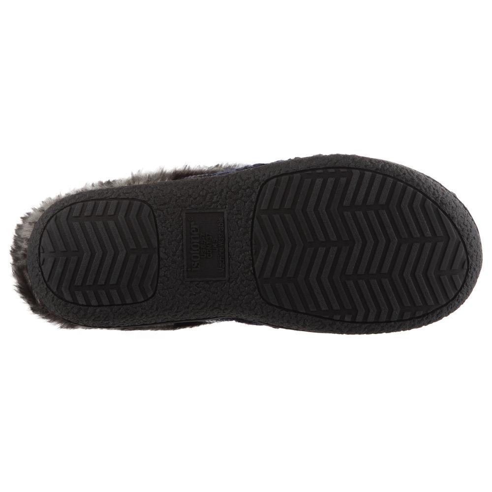 Women's Knit Tessa Hoodback Slippers in Navy Blue Bottom Sole Tread
