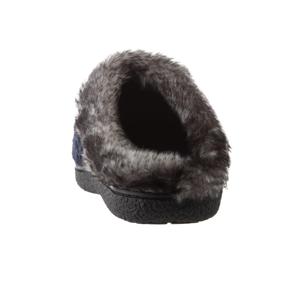 Women's Knit Tessa Hoodback Slippers in Navy Back Heel