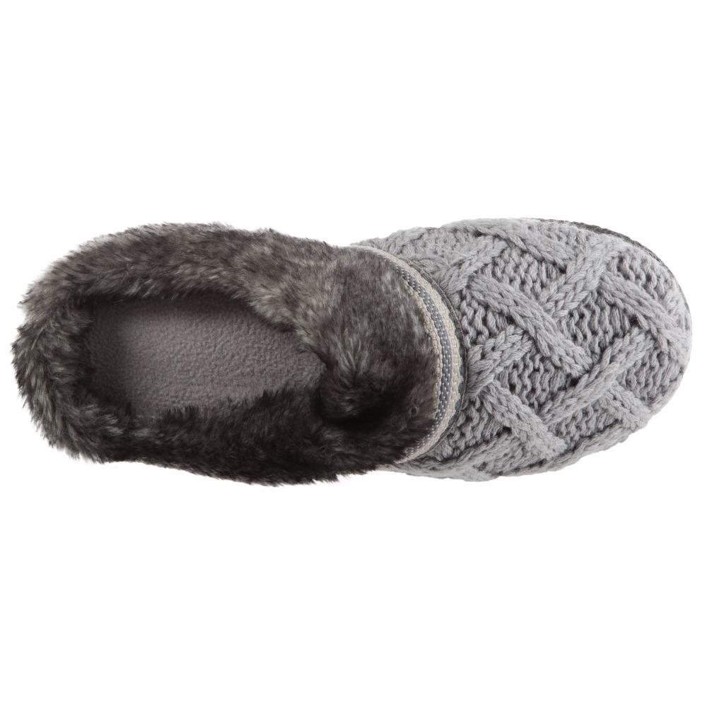 Women's Knit Tessa Hoodback Slippers in Stormy Grey Inside Top View
