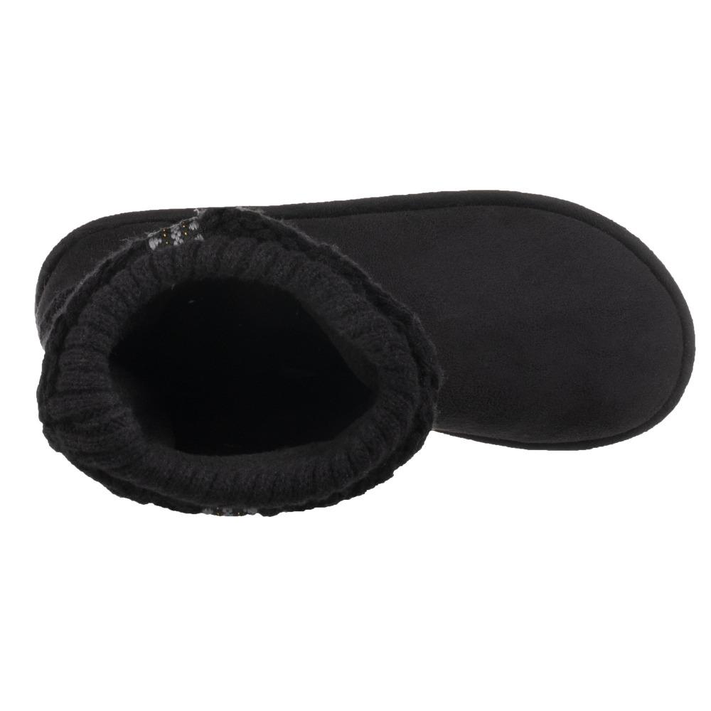 Women's Tessa Knit Tall Bootie Slippers Black Inside Top View