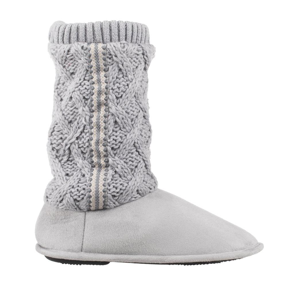 Women's Tessa Knit Tall Bootie Slippers Stormy Grey Profile
