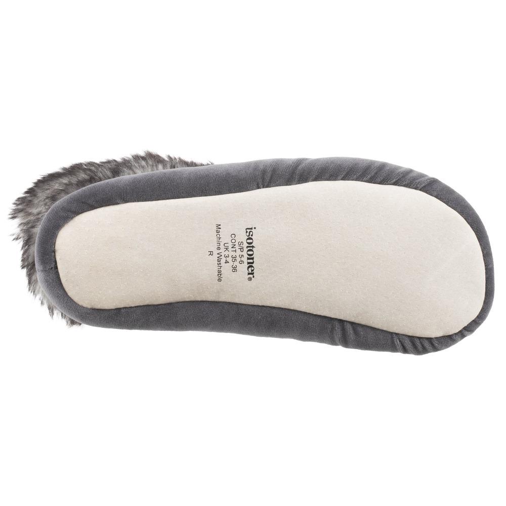 Women's Stretch Velour Sabrine Bootie Slippers in Mineral Bottom Sole Tread
