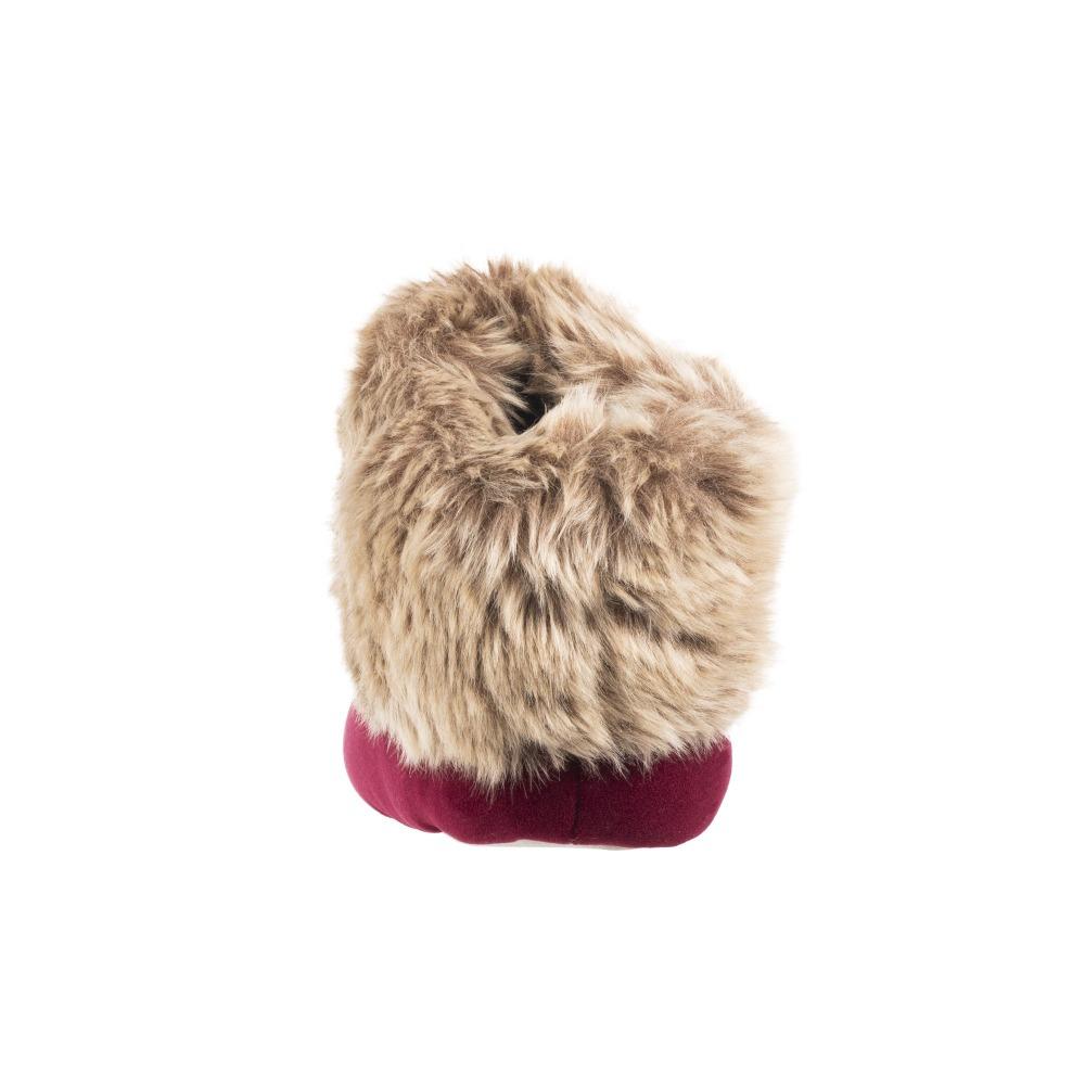 Women's Stretch Velour Sabrine Bootie Slippers in Henna (Maroon) Back Heel