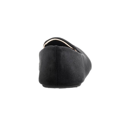 Women's Velour Conversational Smoking Slippers Black Back Heel