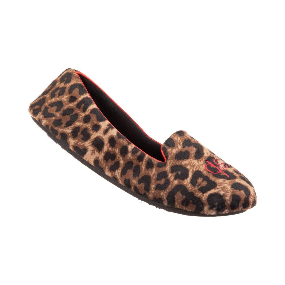 Women's Velour Conversational Smoking Slippers in Cheetah Cat Nap Right Angled View