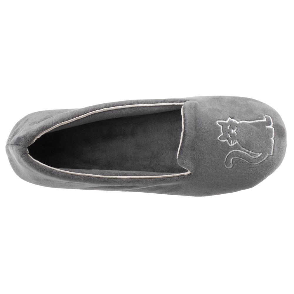 Women's Velour Conversational Smoking Slippers Mineral Inside Top View