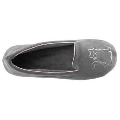 Women's Velour Conversational Smoking Slippers Mineral Inside Top View