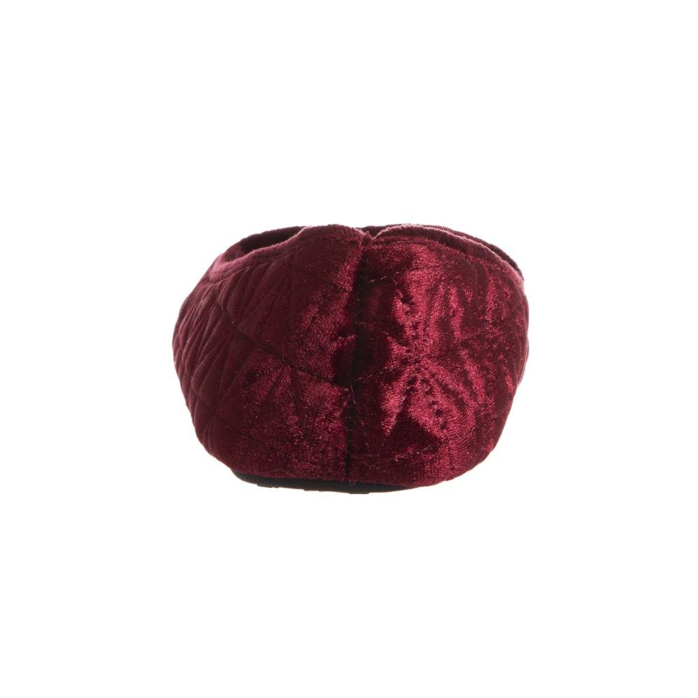 Women's Stephanie Crushed Velour Closed Back Slippers in Chili Red Back Heel