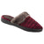 Women's Crushed Velour Stephanie Clog Slippers in Henna Red Right Angled View