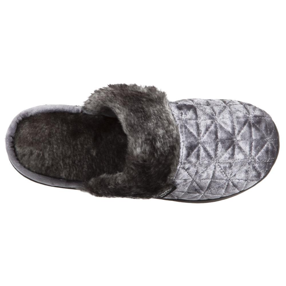 Women's Crushed Velour Stephanie Clog Slippers in Mineral Inside Top View