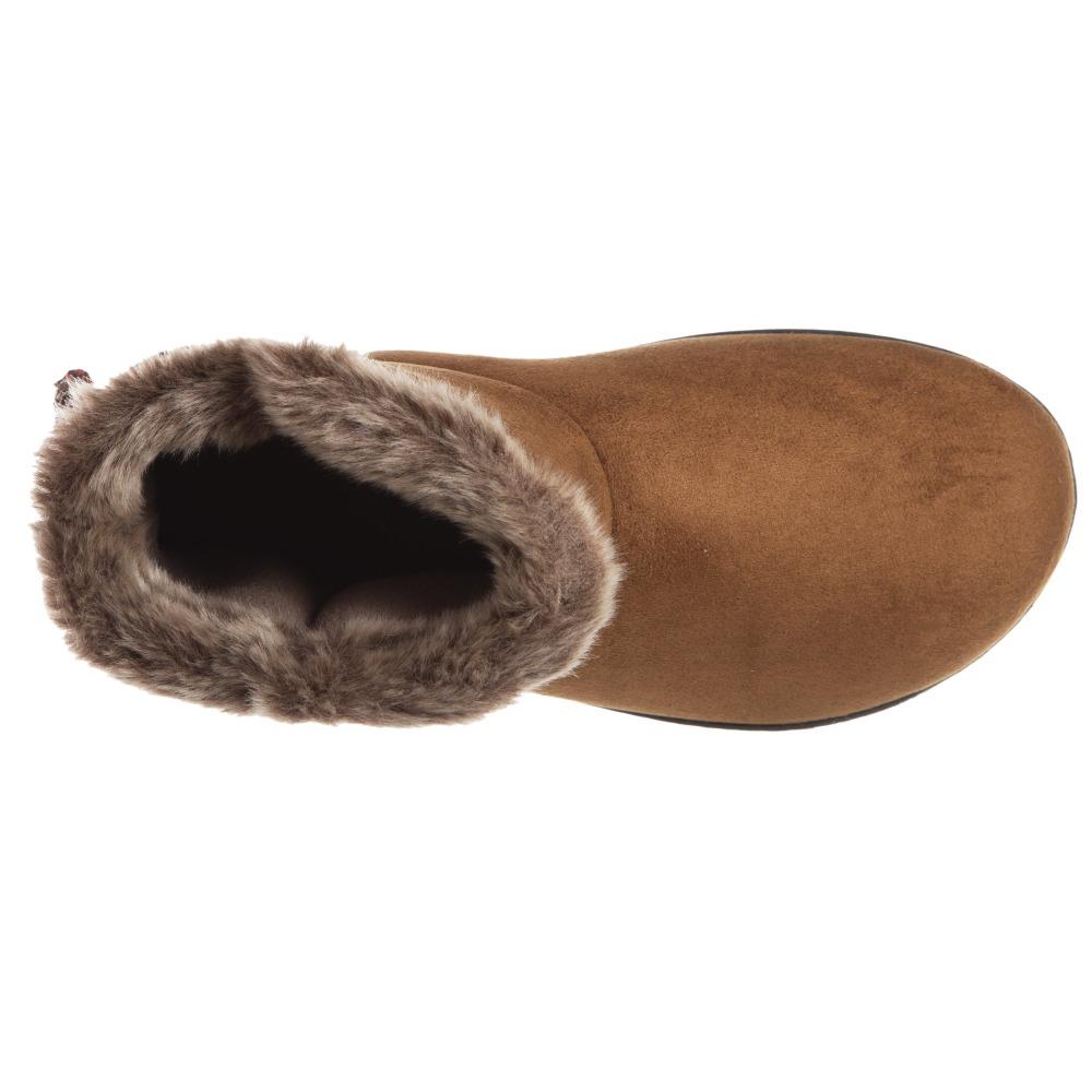 Women's Nora Microsuede Boot Slippers Cognac Inside Top View