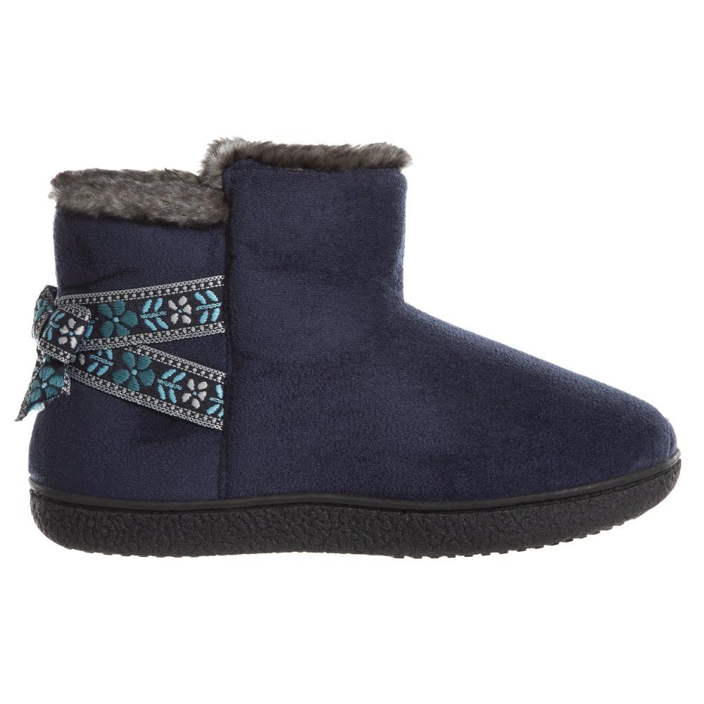 Women's Nora Microsuede Boot Slippers Navy Blue Profile
