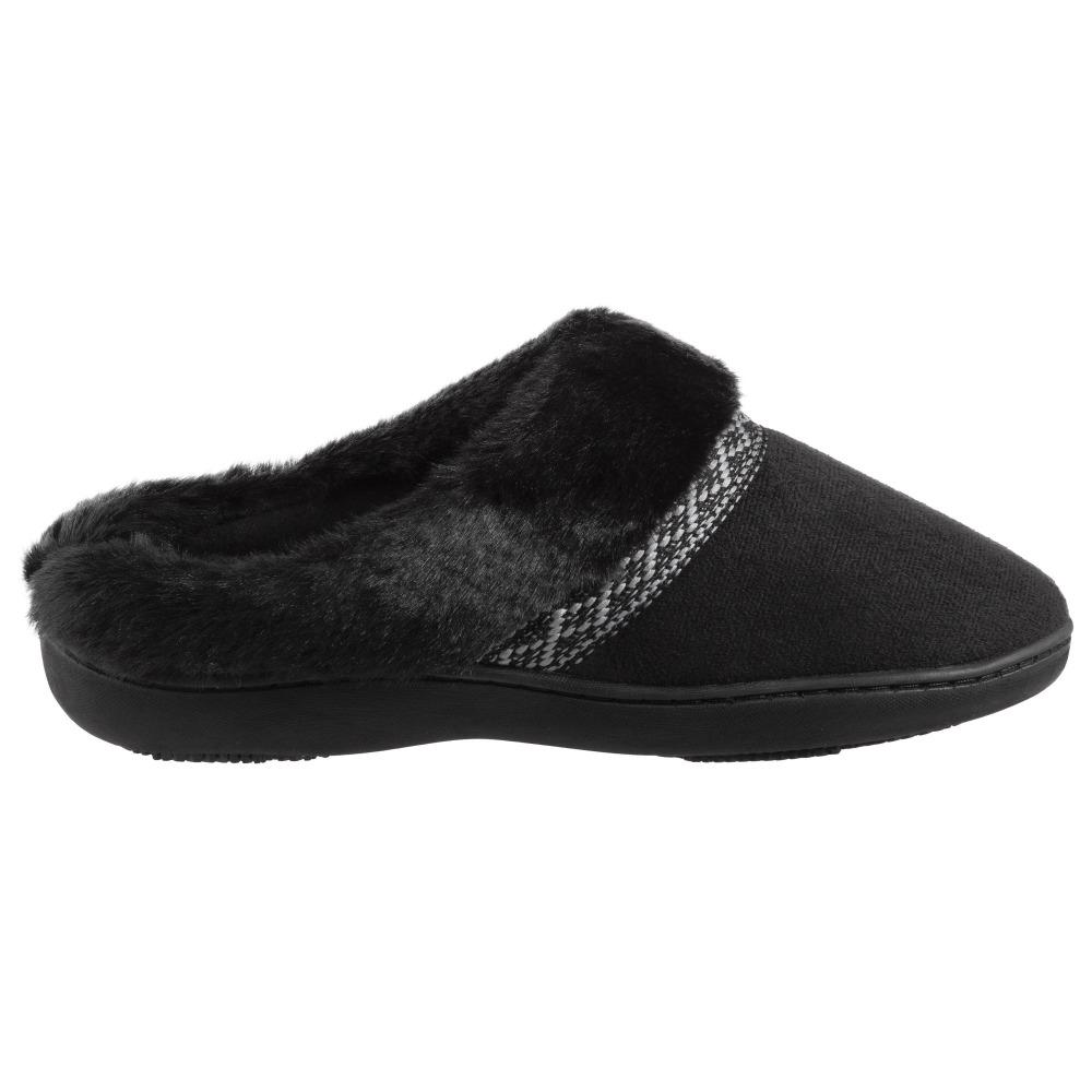 Women's Basil Microsuede Hoodback Slippers Black Profile