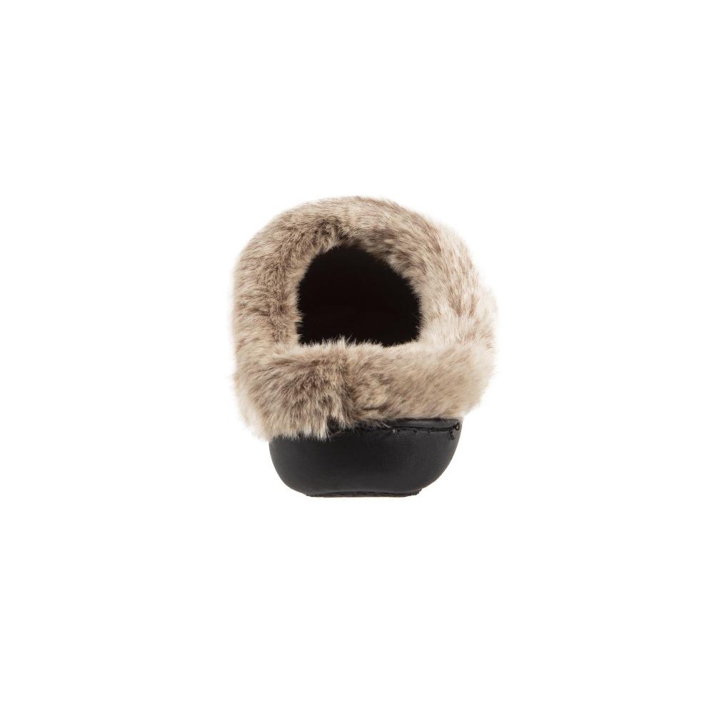 Women's Microsuede Basil Hoodback Slippers in Cognac Back Heel