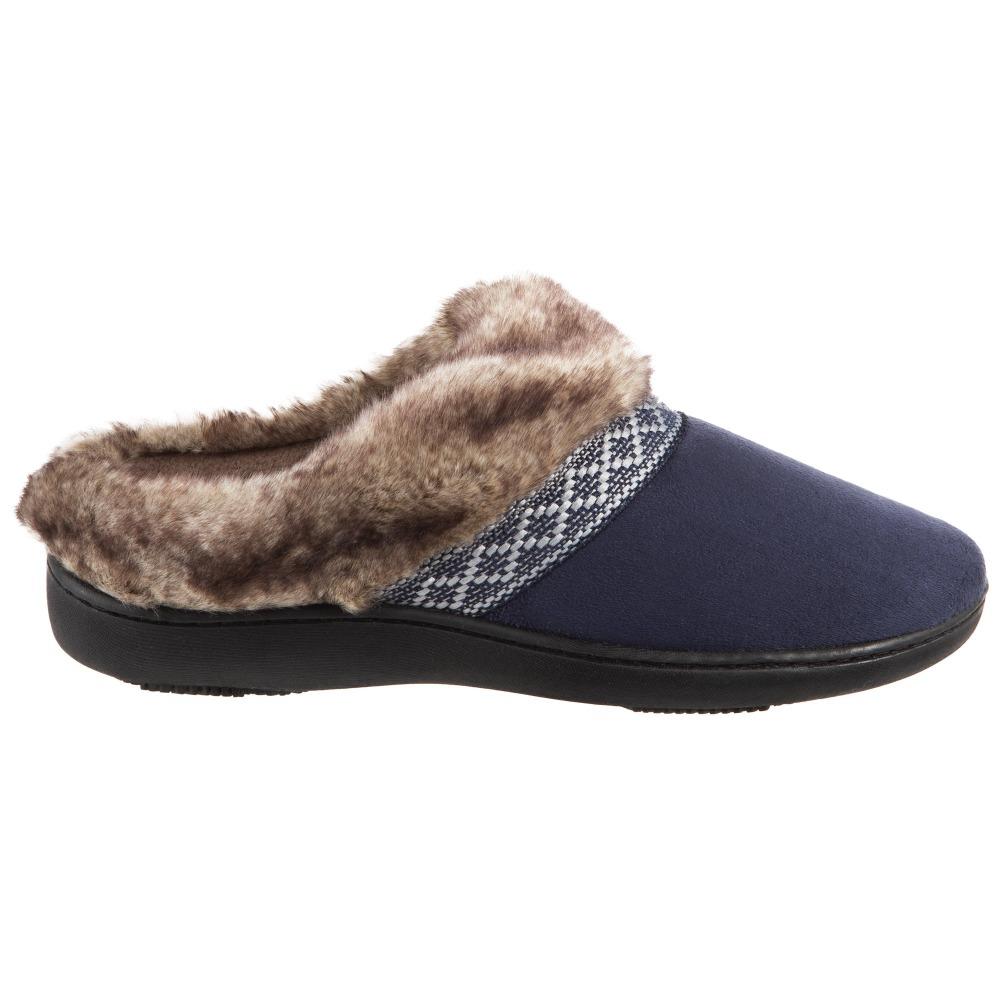 Women's Basil Microsuede Hoodback Slippers Navy Blue Profile