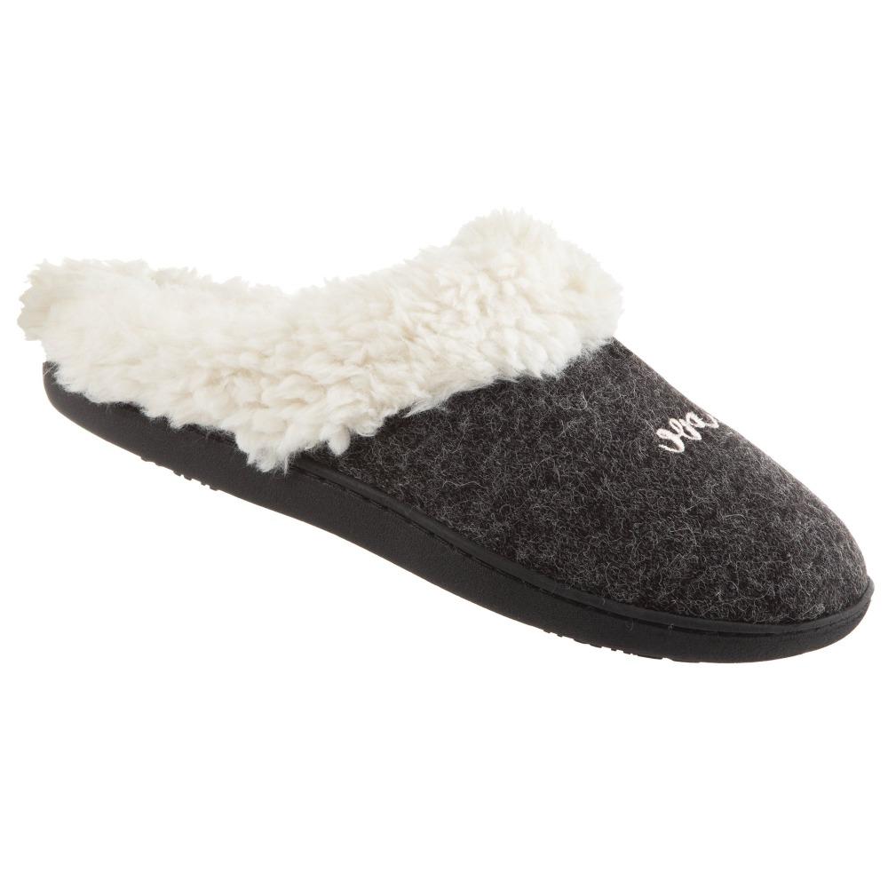 Women's Sweater Knit Novelty Clog Slippers Black Amour/Love Right Angled View