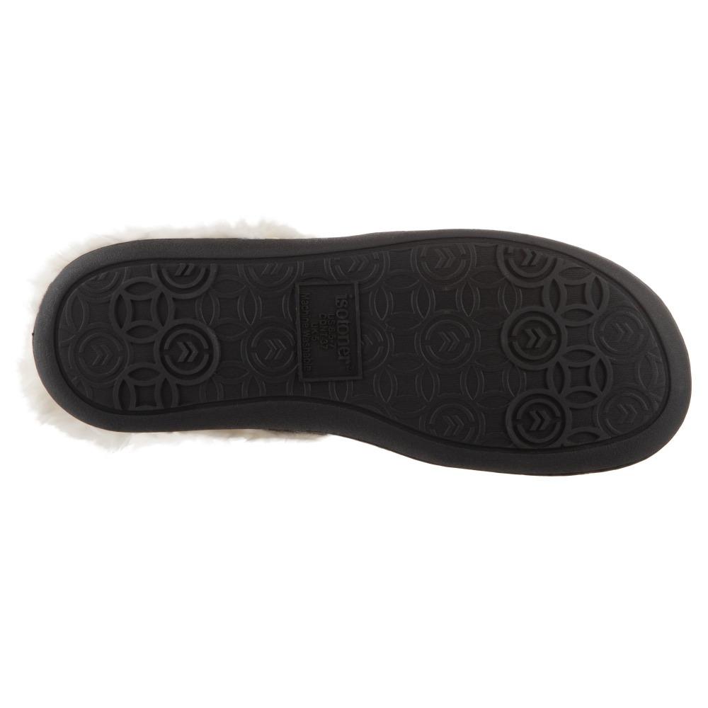 Women's Sweater Knit Novelty Clog Slippers Black Amour/Love Bottom Sole Tread