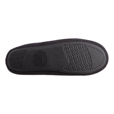 Women's Microsuede Alex Moccasin Slippers in Black Bottom Sole Tread