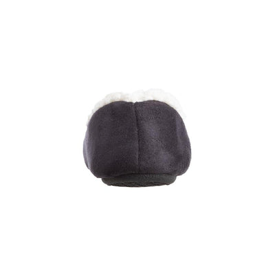 Women's Microsuede Alex Moccasin Slippers in Black Back Heel