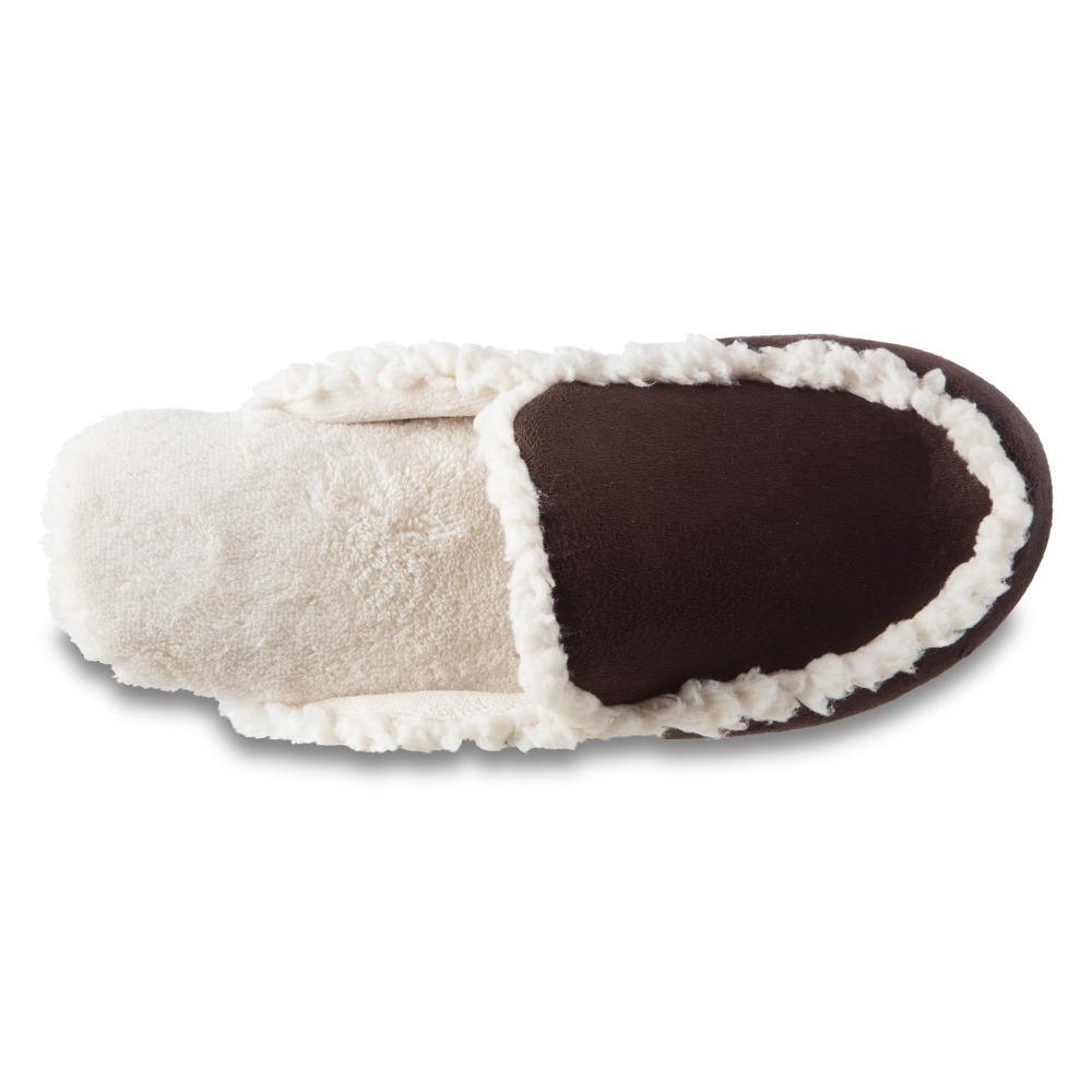 Women's Alex Microsuede Scuff Slippers in Dark Chocolate Inside Top View