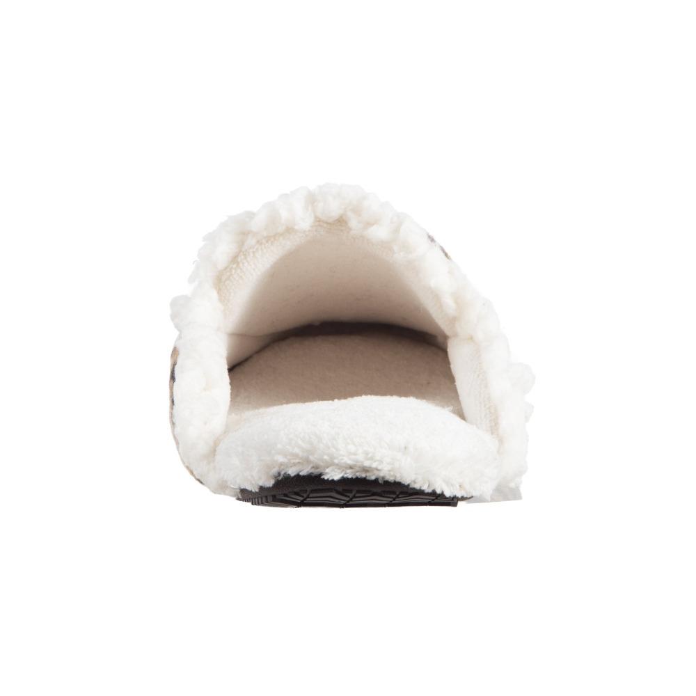 Women's Alex Microsuede Scuff Slippers in Buckskin (Cheetah Print) Back Heel