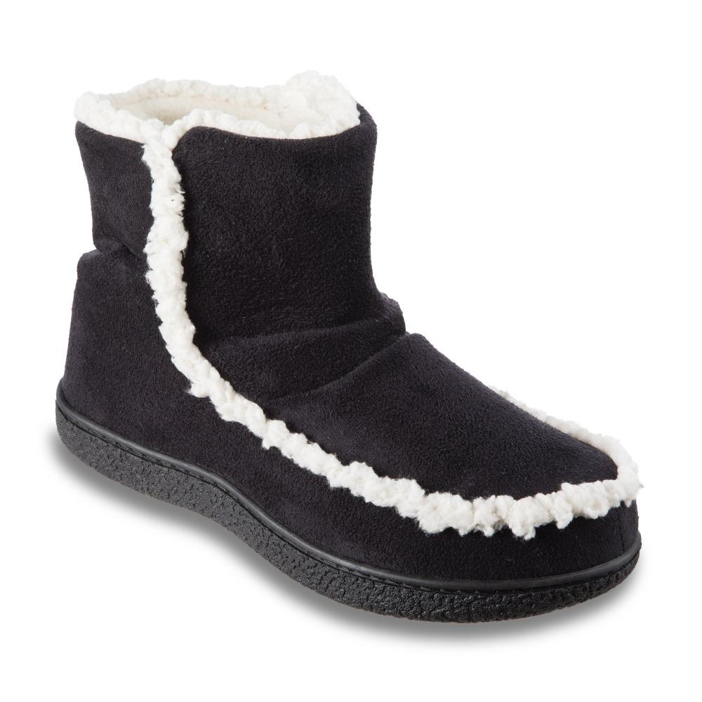 Women's Microsuede Alex Boot Slippers in Black Right Angled View