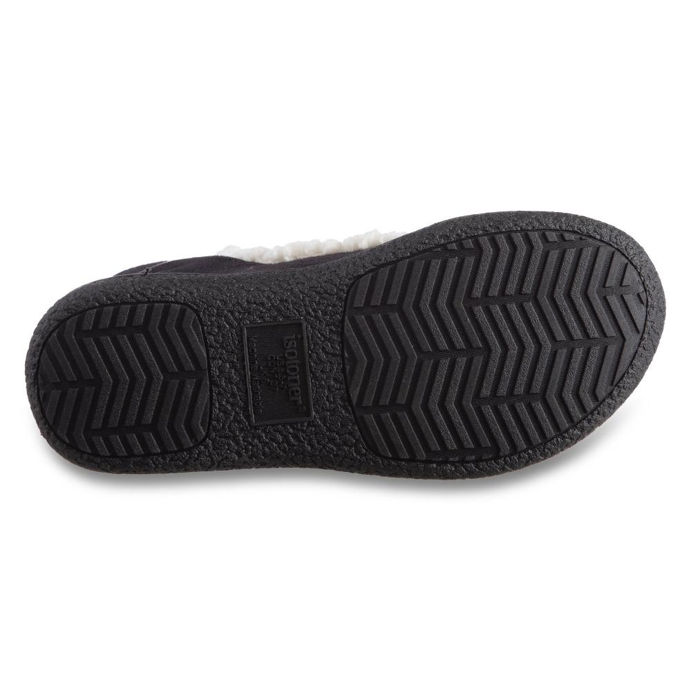 Women's Microsuede Alex Boot Slippers in Black Bottom Sole Tread