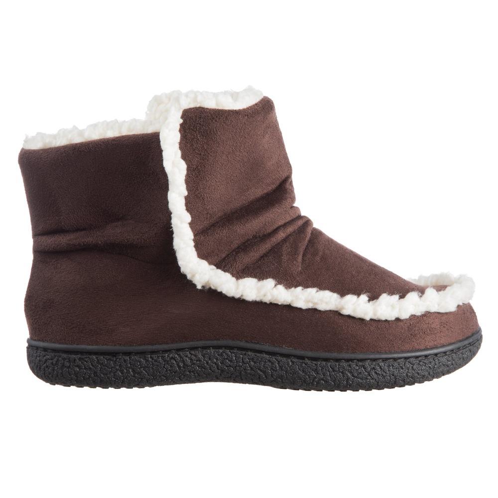 Women's Microsuede Alex Boot Slippers in Dark Chocolate Profile