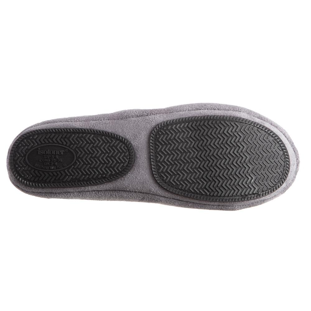 Women's Embroidered Brianna Ballerina Slippers in Ash Bottom Sole Tread