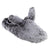 Women's Faux Fur Fey Novelty Hoodback Slippers in Black Bunny Ears Right Angled View