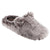Women's Faux Fur Fey Novelty Hoodback Slippers in Dark Chocolate Bear Ears Right Angled View