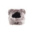 Women's Faux Fur Fey Novelty Hoodback Slippers in Dark Chocolate Bear Ears Bottom Sole Tread
