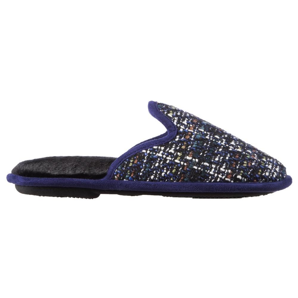 Women's Tweed Kaitlyn Scuff Slippers in Steele Blue Profile