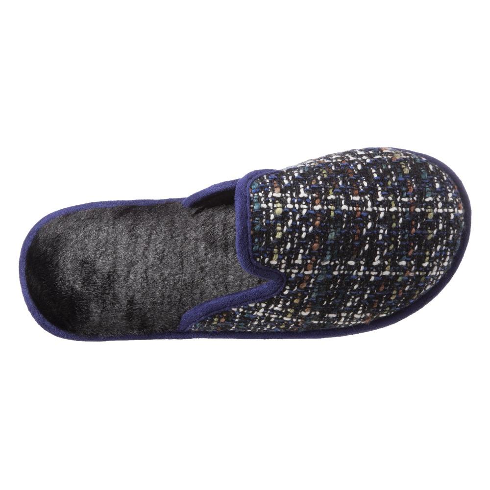 Women's Tweed Kaitlyn Scuff Slippers in Steele Blue Inside Top View