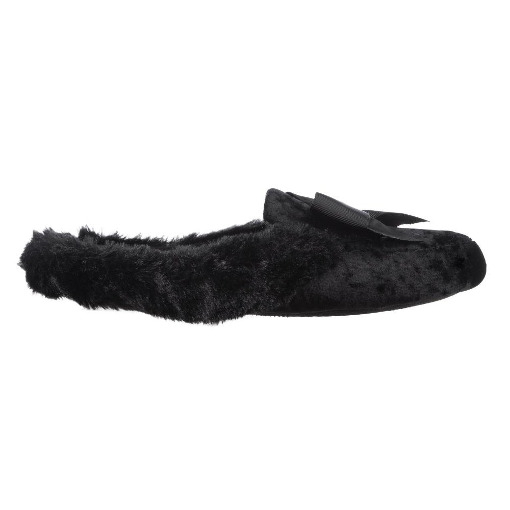 Women's Iridescent Velour Krista Hoodback Slippers Black Profile