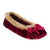 Women's Iridescent Velour Krista Ballerina Slippers in Chili Right Angled View (Red)
