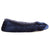 Women's Iridescent Velour Krista Ballerina Slippers in Navy Blue Profile