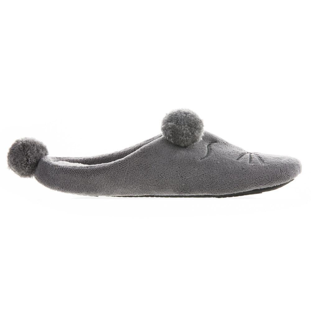 Women's Microterry Critter Hoodback Slippers Ash Profile