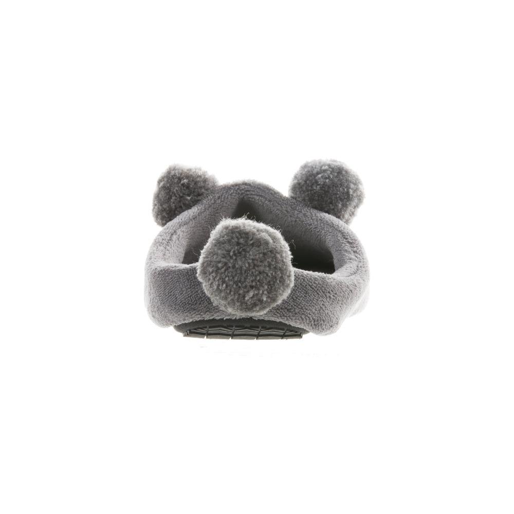 Women's Microterry Critter Hoodback Slippers in Ash Back Heel