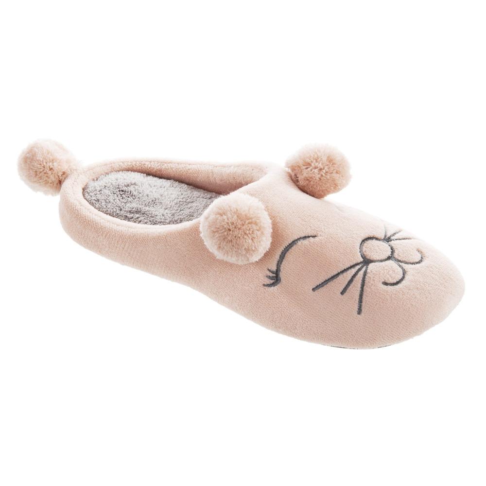 Women's Microterry Critter Hoodback Slippers in Evening Sands Right Angled View
