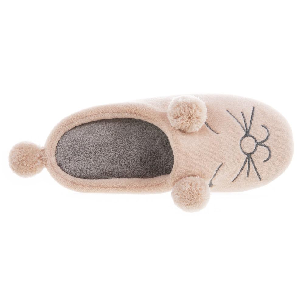 Women's Microterry Critter Hoodback Slippers in Evening Sands Inside Top View