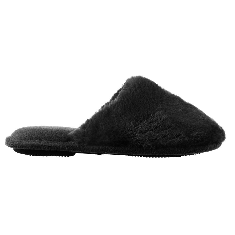Women's Faux Fur Laurel Clog Slippers in Black Profile
