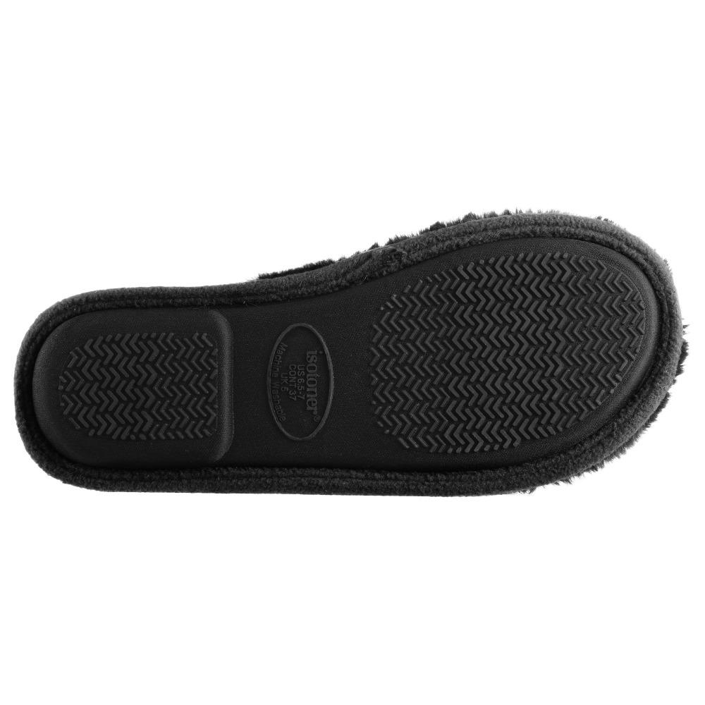 Women's Faux Fur Laurel Clog Slippers in Black Bottom Sole Tread