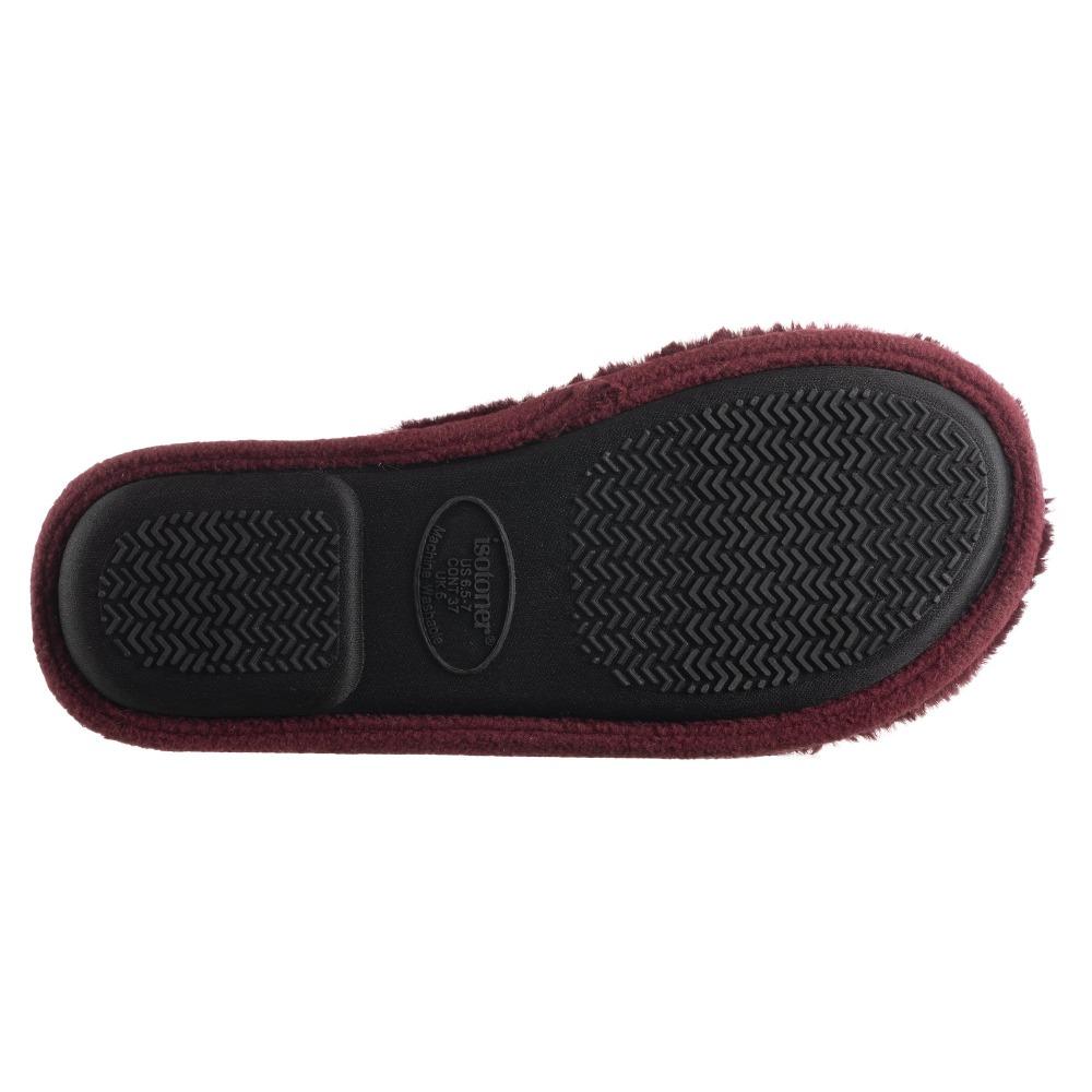 Women's Faux Fur Laurel Clog Slippers in Henna (Maroon) Bottom Sole Tread