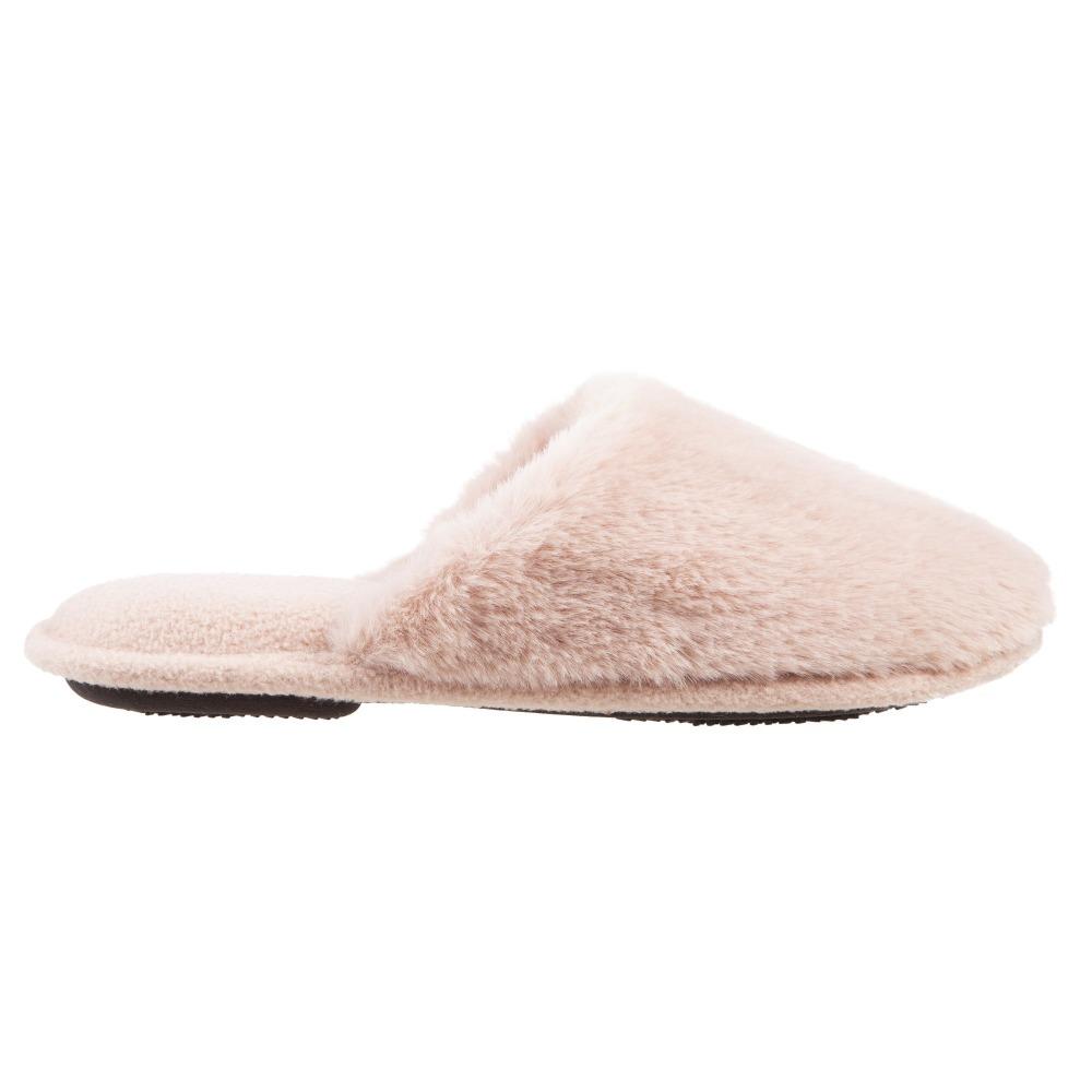 Women's Faux Fur Laurel Clog Slippers in Pale Pink Profile