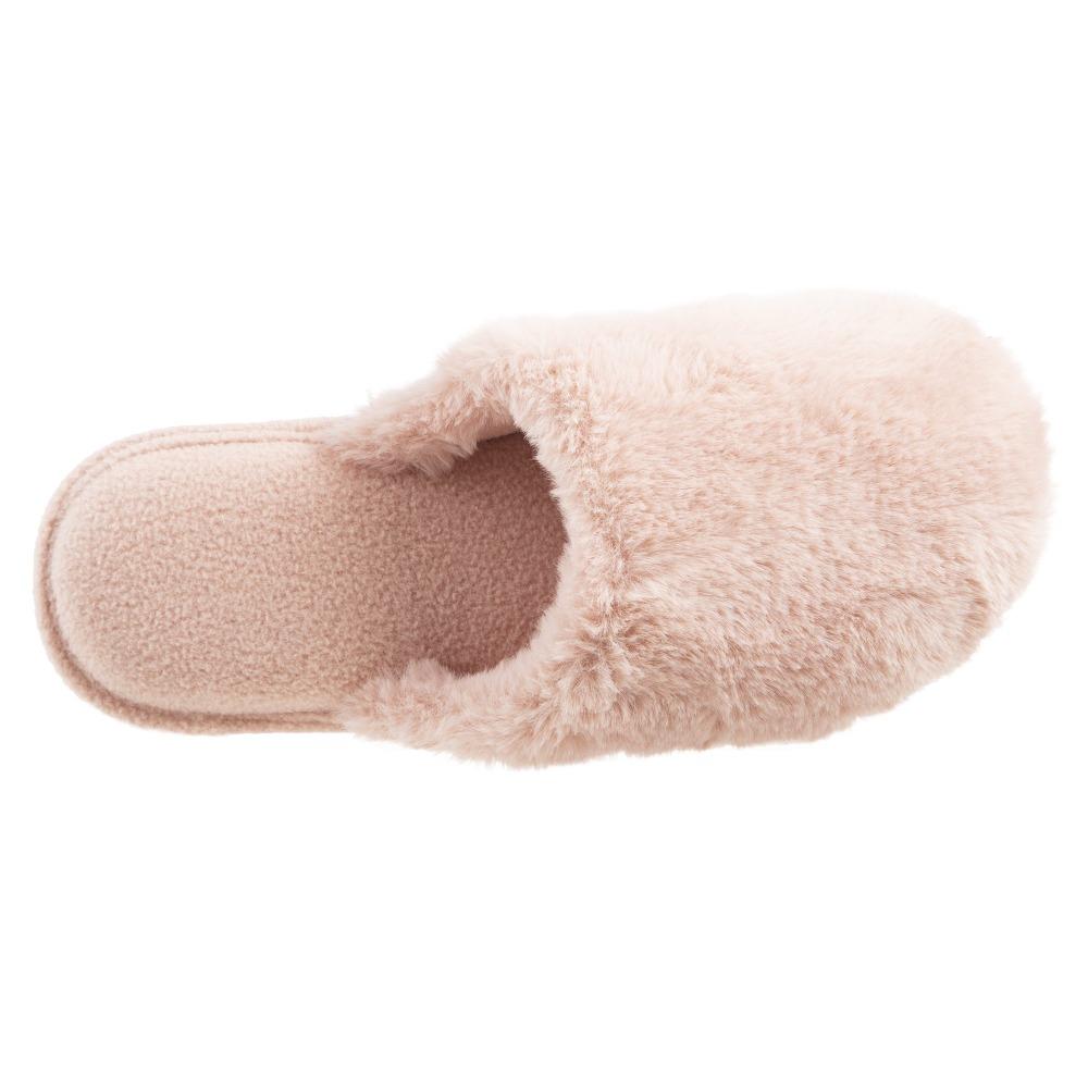 Women's Faux Fur Laurel Clog Slippers in Pale Pink Inside Top View